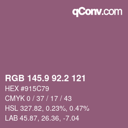 カラーコード: RGB 145.9 92.2 121 | qconv.com