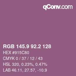 カラーコード: RGB 145.9 92.2 128 | qconv.com