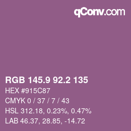 Color code: RGB 145.9 92.2 135 | qconv.com