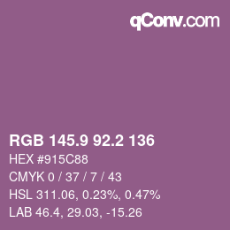Color code: RGB 145.9 92.2 136 | qconv.com
