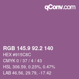 Color code: RGB 145.9 92.2 140 | qconv.com