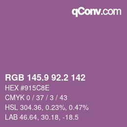 カラーコード: RGB 145.9 92.2 142 | qconv.com
