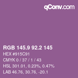 Color code: RGB 145.9 92.2 145 | qconv.com