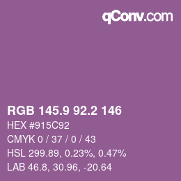 カラーコード: RGB 145.9 92.2 146 | qconv.com