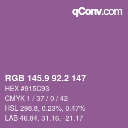 カラーコード: RGB 145.9 92.2 147 | qconv.com