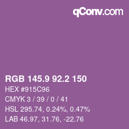 Color code: RGB 145.9 92.2 150 | qconv.com