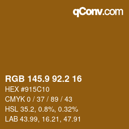 カラーコード: RGB 145.9 92.2 16 | qconv.com