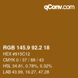 カラーコード: RGB 145.9 92.2 18 | qconv.com