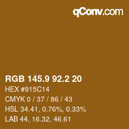 Color code: RGB 145.9 92.2 20 | qconv.com