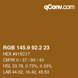 Color code: RGB 145.9 92.2 23 | qconv.com