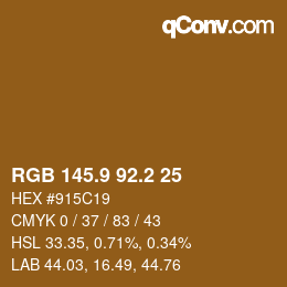 Farbcode: RGB 145.9 92.2 25 | qconv.com