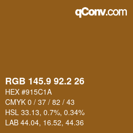 Farbcode: RGB 145.9 92.2 26 | qconv.com
