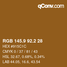 Color code: RGB 145.9 92.2 28 | qconv.com