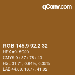 Color code: RGB 145.9 92.2 32 | qconv.com