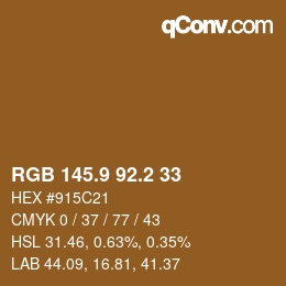 Color code: RGB 145.9 92.2 33 | qconv.com
