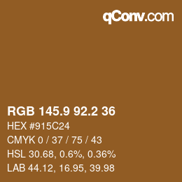 カラーコード: RGB 145.9 92.2 36 | qconv.com