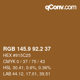 Color code: RGB 145.9 92.2 37 | qconv.com