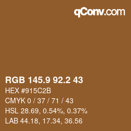 Color code: RGB 145.9 92.2 43 | qconv.com