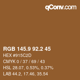 Color code: RGB 145.9 92.2 45 | qconv.com
