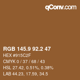 Color code: RGB 145.9 92.2 47 | qconv.com