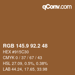 Color code: RGB 145.9 92.2 48 | qconv.com