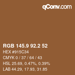 Color code: RGB 145.9 92.2 52 | qconv.com