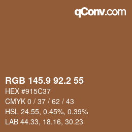 Color code: RGB 145.9 92.2 55 | qconv.com