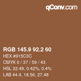 Farbcode: RGB 145.9 92.2 60 | qconv.com
