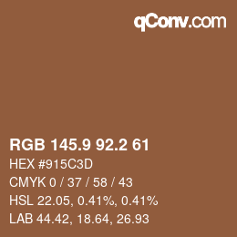 Color code: RGB 145.9 92.2 61 | qconv.com