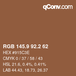 Color code: RGB 145.9 92.2 62 | qconv.com