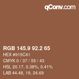Color code: RGB 145.9 92.2 65 | qconv.com