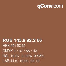 Color code: RGB 145.9 92.2 66 | qconv.com