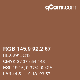 Color code: RGB 145.9 92.2 67 | qconv.com