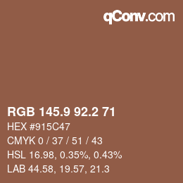 Color code: RGB 145.9 92.2 71 | qconv.com