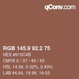 Color code: RGB 145.9 92.2 75 | qconv.com