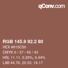 Color code: RGB 145.9 92.2 80 | qconv.com
