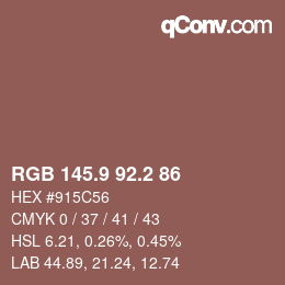 Color code: RGB 145.9 92.2 86 | qconv.com