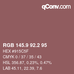 Color code: RGB 145.9 92.2 95 | qconv.com