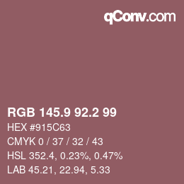 カラーコード: RGB 145.9 92.2 99 | qconv.com