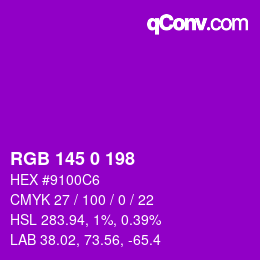 Color code: RGB 145 0 198 | qconv.com