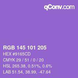 Color code: RGB 145 101 205 | qconv.com