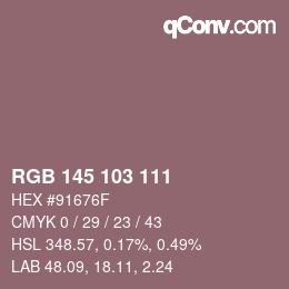 Color code: RGB 145 103 111 | qconv.com