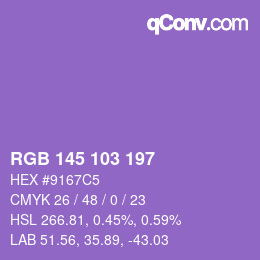 Color code: RGB 145 103 197 | qconv.com