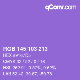 Color code: RGB 145 103 213 | qconv.com