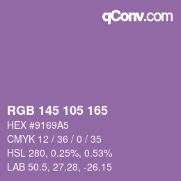 Código de color: RGB 145 105 165 | qconv.com