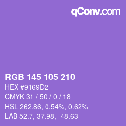 Color code: RGB 145 105 210 | qconv.com