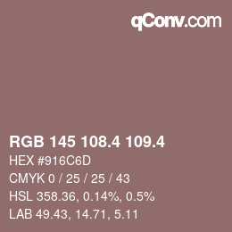 カラーコード: RGB 145 108.4 109.4 | qconv.com