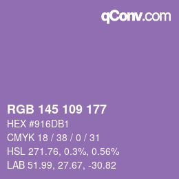 カラーコード: RGB 145 109 177 | qconv.com