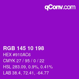 Color code: RGB 145 10 198 | qconv.com