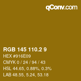 カラーコード: RGB 145 110.2 9 | qconv.com